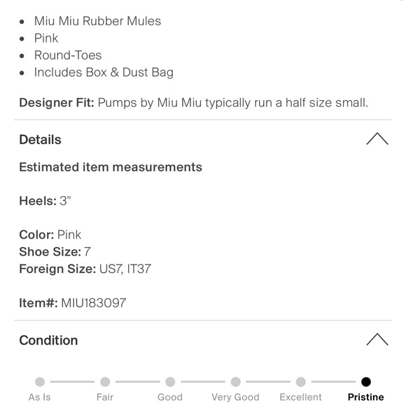 Authentic MIU MIU pink rubber clogs - pristine condition - Picture 5 of 5